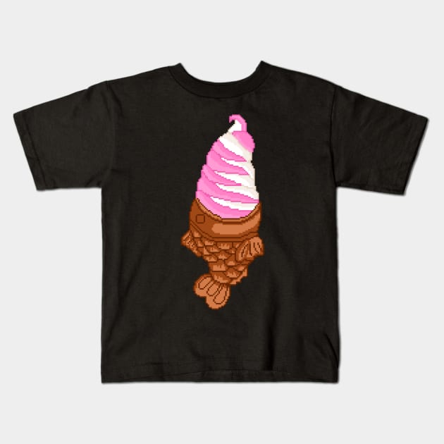 Taiyaki Ice Cream Pixel Kids T-Shirt by ssydneyart